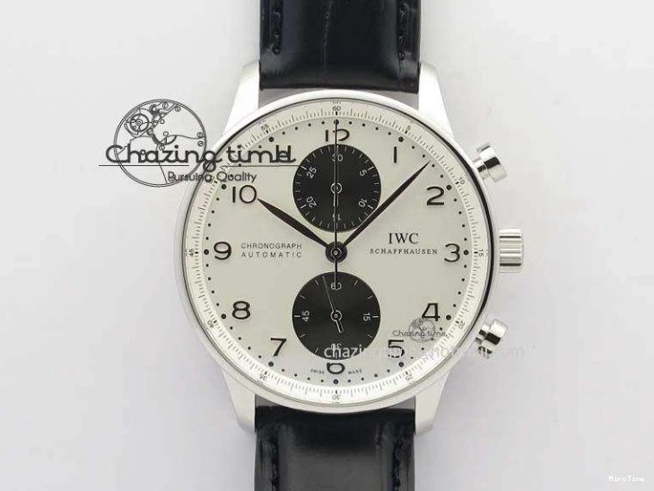 MIROTIME 0513 Portuguese IW544404 SS Gray Dial On Black Leather Strap A Practical 7259